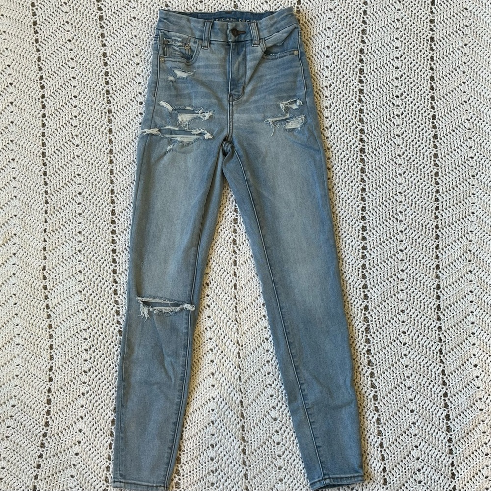American Eagle Light Blue Ripped Jeans